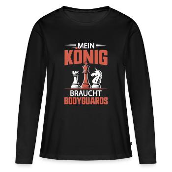 Chess Chess Piece King Bodyguard Gift - T-shirt manches longues Premium bio Femme - noir - Devant - Julia (174cm)