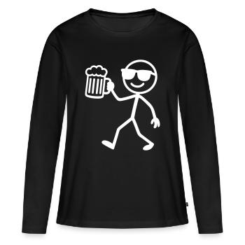 Bière Stick Figure - T-shirt manches longues Premium bio Femme - noir - Devant - Julia (174cm)
