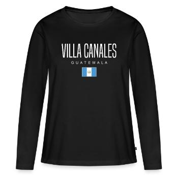 Villa Canales Guatemala Guatemalteken - T-shirt manches longues Premium bio Femme - noir - Devant - Julia (174cm)
