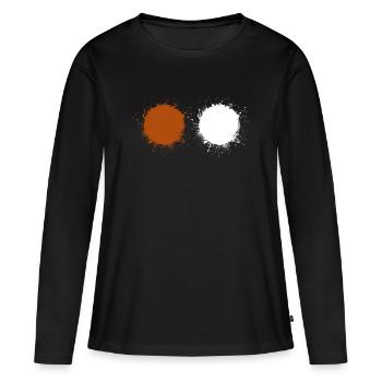 Brown White - Women's Premium Organic Long Sleeve Shirt - black - Front - Julia (174cm)