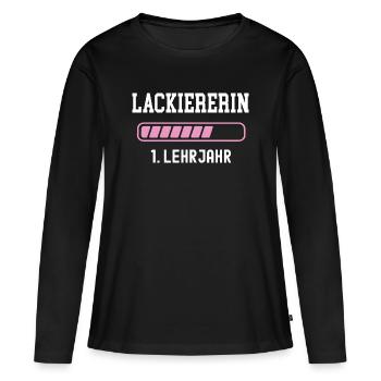 Apprentissage vernisseur 1 an apprentissage peintre - T-shirt manches longues Premium bio Femme - noir - Devant - Julia (174cm)