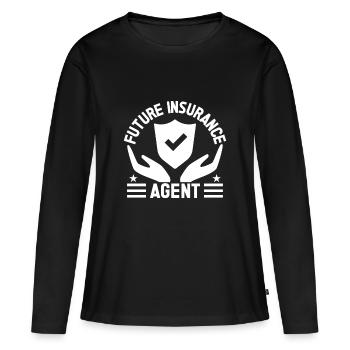 Insurance Agent Costume Future Agent Medicare - Frauen Premium Bio Langarmshirt - Schwarz - Vorne - Julia (174cm)