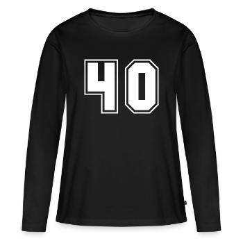 Sporty Number Design 40 Birthday - Women's Premium Organic Long Sleeve Shirt - black - Front - Julia (174cm)