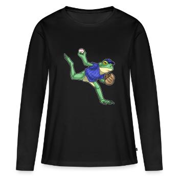 Frog Baseball Gant de baseball - T-shirt manches longues Premium bio Femme - noir - Devant - Julia (174cm)