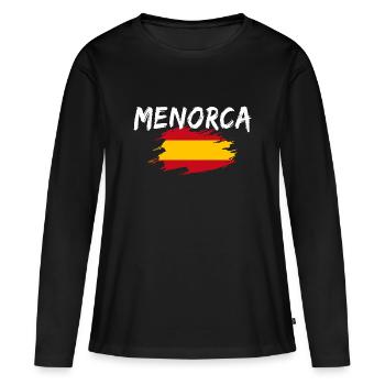 Minorque, Espagne - T-shirt manches longues Premium bio Femme - noir - Devant - Julia (174cm)