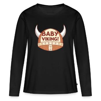 Original Baby Wikinger Mütze - Frauen Premium Bio Langarmshirt - Schwarz - Vorne - Julia (174cm)