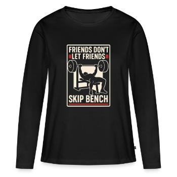 Développé couché Mememe Discover Me Bro Gym - T-shirt manches longues Premium bio Femme - noir - Devant - Julia (174cm)