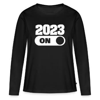 2023 - T-shirt manches longues Premium bio Femme - noir - Devant - Julia (174cm)