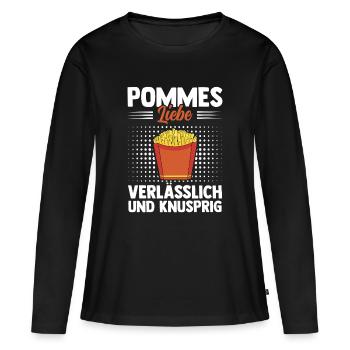 Les frites aiment être fiables et croustillantes - T-shirt manches longues Premium bio Femme - noir - Devant - Julia (174cm)