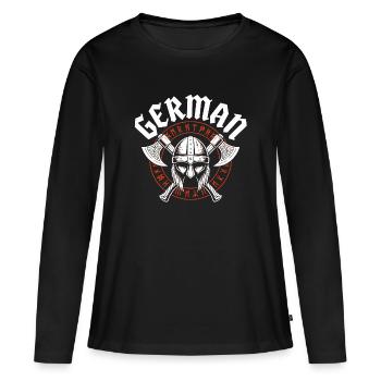 Viking germanique Odin - T-shirt manches longues Premium bio Femme - noir - Devant - Julia (174cm)