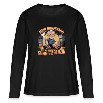 Go Kart Gummi Rentner Kart Fahren Gokart - Frauen Premium Bio Langarmshirt - Schwarz - Vorne - Julia (174cm)