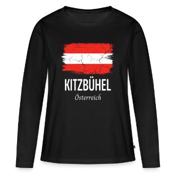 Kitzbühel - T-shirt manches longues Premium bio Femme - noir - Devant - Julia (174cm)