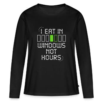 Humour intermittent du Carême 16 8 Windows 20 4 - T-shirt manches longues Premium bio Femme - noir - Devant - Julia (174cm)