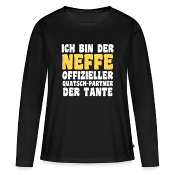 Motif familial neveu - T-shirt manches longues Premium bio Femme - noir - Devant - Julia (174cm)