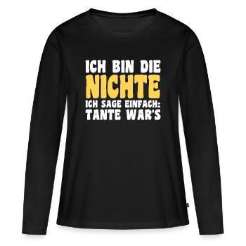 Motif familial neveu - T-shirt manches longues Premium bio Femme - noir - Devant - Julia (174cm)