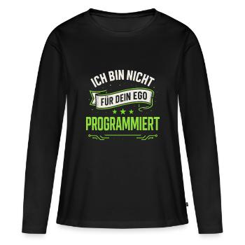 Je ne suis pas programmé pour ton ego T-shirt Sp - T-shirt manches longues Premium bio Femme - noir - Devant - Julia (174cm)