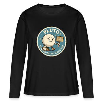 Pluton rejeté, mais pas oublié - T-shirt manches longues Premium bio Femme - noir - Devant - Julia (174cm)