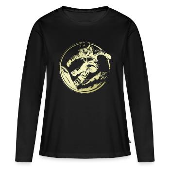 Snowboarder Silhouette - T-shirt manches longues Premium bio Femme - noir - Devant - Julia (174cm)