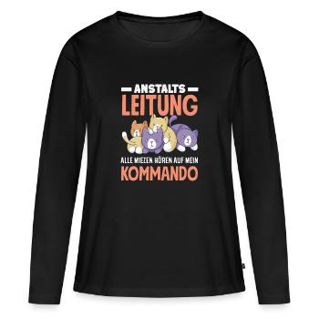 Anstaltsleitung Chef Leitung - Frauen Premium Bio Langarmshirt - Schwarz - Vorne - Julia (174cm)
