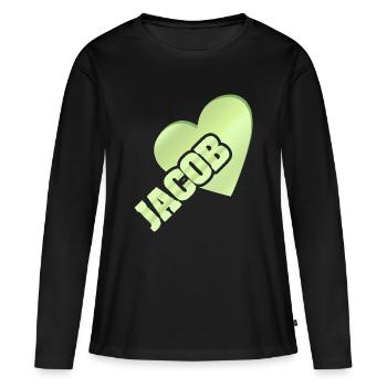 Jacob d’or - T-shirt manches longues Premium bio Femme - noir - Devant - Julia (174cm)