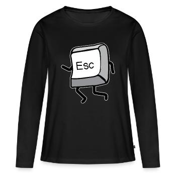 Cartoon Movement Esc Key - Women's Premium Organic Long Sleeve Shirt - black - Front - Julia (174cm)