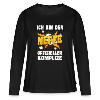 Motif familial neveu - T-shirt manches longues Premium bio Femme - noir - Devant - Julia (174cm)