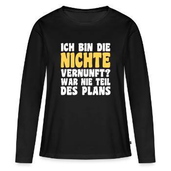 Nièce motif familial - T-shirt manches longues Premium bio Femme - noir - Devant - Julia (174cm)