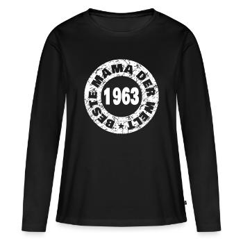 1963 1963 - Women's Premium Organic Long Sleeve Shirt - black - Front - Julia (174cm)