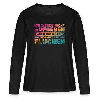 Keep going - Gym, Cycling, Jogging, Yoga, Hiking - Women's Premium Organic Long Sleeve Shirt - black - Front - Julia (174cm)