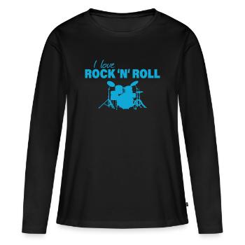 ROCK 'N' ROLL - T-shirt manches longues Premium bio Femme - noir - Devant - Julia (174cm)