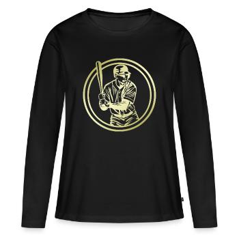 Baseball Silhouette - T-shirt manches longues Premium bio Femme - noir - Devant - Julia (174cm)