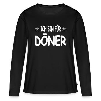 Kebab - T-shirt manches longues Premium bio Femme - noir - Devant - Julia (174cm)