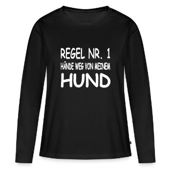 canine - T-shirt manches longues Premium bio Femme - noir - Devant - Julia (174cm)