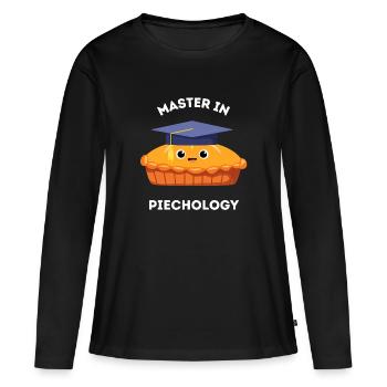Master en piéchologie – Jeu de mots amusant pour l’obtention du diplôme - T-shirt manches longues Premium bio Femme - noir - Devant - Julia (174cm)