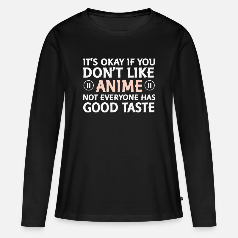 Nicht jeder mag Anime Spruch - Frauen Premium Bio Langarmshirt - Schwarz
