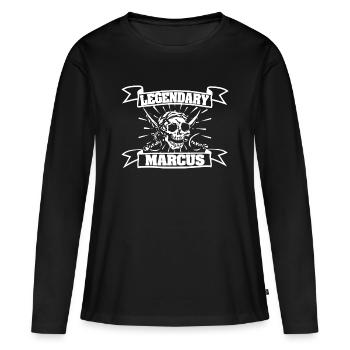 Marc - T-shirt manches longues Premium bio Femme - noir - Devant - Julia (174cm)