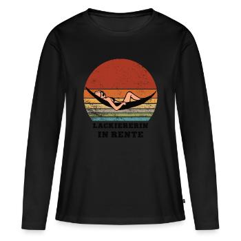 Painter Pension Retirement Pensioner Paint Shop - Women's Premium Organic Long Sleeve Shirt - black - Front - Julia (174cm)