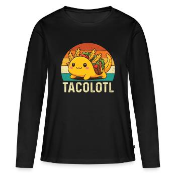 Tacolotl Mignon Axolotl Taco Mashup - T-shirt manches longues Premium bio Femme - noir - Devant - Julia (174cm)