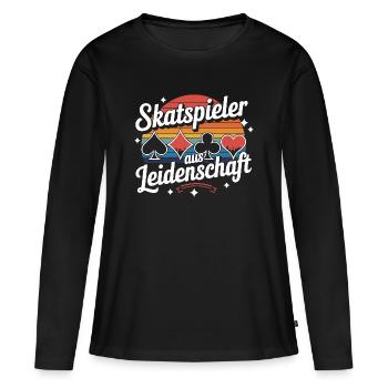 Passionate Skat Players Retro Skat Cards - Women's Premium Organic Long Sleeve Shirt - black - Front - Julia (174cm)