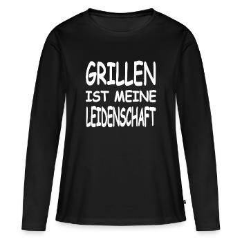Griller - T-shirt manches longues Premium bio Femme - noir - Devant - Julia (174cm)