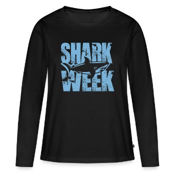 Shark Week - Women's Premium Organic Long Sleeve Shirt - black - Front - Julia (174cm)