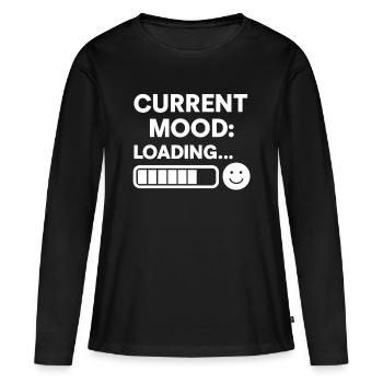 Chargement de l’humeur actuelle - T-shirt manches longues Premium bio Femme - noir - Devant - Julia (174cm)