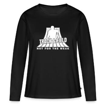 Athlétisme Athlétisme Pas pour les faibles - T-shirt manches longues Premium bio Femme - noir - Devant - Julia (174cm)