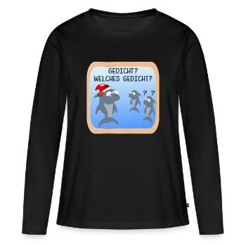 TRADITION DE NOËL POÈMES DE NOËL - T-shirt manches longues Premium bio Femme - noir - Devant - Julia (174cm)