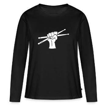 Drumsticks Motiv - Frauen Premium Bio Langarmshirt - Schwarz - Vorne - Julia (174cm)