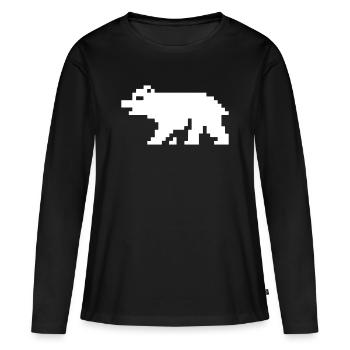 8bit pixel bär - Frauen Premium Bio Langarmshirt - Schwarz - Vorne - Julia (174cm)