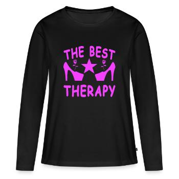 High Heels - Frauen Premium Bio Langarmshirt - Schwarz - Vorne - Julia (174cm)