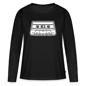Kassette Perspektive – Retro Mixtape Design - Frauen Premium Bio Langarmshirt - Schwarz - Vorne - Julia (174cm)