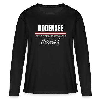 Lac de Constance - T-shirt manches longues Premium bio Femme - noir - Devant - Julia (174cm)