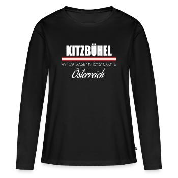 Kitzbühel - T-shirt manches longues Premium bio Femme - noir - Devant - Julia (174cm)